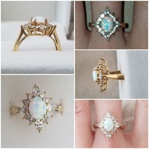 Beautiful Gold Opal Birthstone Ring